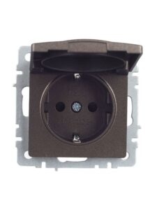 Розетка BRITE РСбш10-3-44-БрТБ 16А IP44 с заземл. защ. шторки с крышкой механизм бронза IEK BR-R16-16-44-K45 — изображение 4