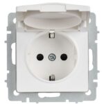 Розетка BRITE РСбш10-3-44-БрАБ 16А IP44 с заземл. защ. шторки с крышкой механизм арктич. бел. IEK BR-R16-16-44-K91 — изображение 3