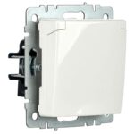 Розетка BRITE РСбш10-3-БрБ 16А IP20 с заземл. защ. шторки с крышкой механизм бел. IEK BR-R16-16-K01 — изображение 4