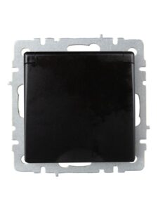 Розетка BRITE РСбш10-3-БрЧ 16А IP20 с заземл. защ. шторки с крышкой механизм черн. IEK BR-R16-16-K02 — изображение 2