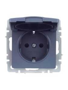 Розетка BRITE РСбш10-3-БрМ 16А IP20 с заземл. защ. шторки с крышкой механизм маренго IEK BR-R16-16-K35 — изображение 6