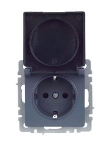 Розетка BRITE РСбш10-3-БрМ 16А IP20 с заземл. защ. шторки с крышкой механизм маренго IEK BR-R16-16-K35 — изображение 10