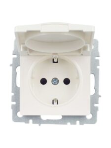 Розетка BRITE РСбш10-3-БрЖ 16А IP20 с заземл. защ. шторки с крышкой механизм жемчуж. IEK BR-R16-16-K36 — изображение 4