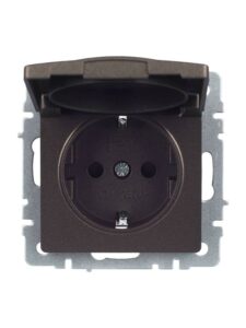 Розетка BRITE РСбш10-3-БрТБ 16А IP20 с заземл. защ. шторки с крышкой механизм бронза IEK BR-R16-16-K45 — изображение 4