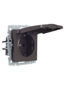 Розетка BRITE РСбш10-3-БрТБ 16А IP20 с заземл. защ. шторки с крышкой механизм бронза IEK BR-R16-16-K45 — изображение 9