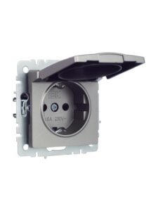 Розетка BRITE РСбш10-3-БрС 16А IP20 с заземл. защ. шторки с крышкой механизм сталь IEK BR-R16-16-K46 — изображение 9