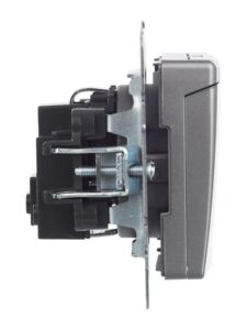 Розетка BRITE РСбш10-3-БрС 16А IP20 с заземл. защ. шторки с крышкой механизм сталь IEK BR-R16-16-K46 — изображение 5