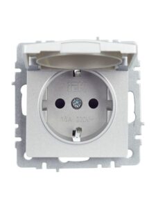 Розетка BRITE РСбш10-3-БрА 16А IP20 с заземл. защ. шторки с крышкой механизм алюм. IEK BR-R16-16-K47 — изображение 4