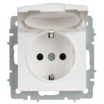 Розетка BRITE РСбш10-3-БрАБ 16А IP20 с заземл. защ. шторки с крышкой механизм арктич. бел. IEK BR-R16-16-K91 — изображение 6