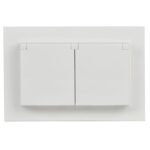 Розетка 2-м СП BRITE РСбш12-3-44-БрБ 16А в сборе IP44 с крышкой бел. IEK BR-R26-16-44-K01-F — изображение 2