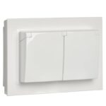 Розетка 2-м СП BRITE РСбш12-3-44-БрБ 16А в сборе IP44 с крышкой бел. IEK BR-R26-16-44-K01-F — изображение 4