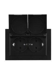 Розетка 2-м СП BRITE РСбш12-3-44-БрЧ 16А в сборе IP44 с крышкой черн. IEK BR-R26-16-44-K02-F — изображение 7