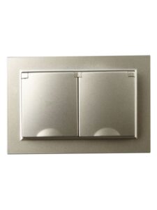 Розетка 2-м СП BRITE РСбш12-3-44-БрШ 16А в сборе IP44 с крышкой шампань IEK BR-R26-16-44-K37-F — изображение 7