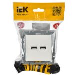 Розетка BRITE USB A+A 3.1А РЮ10-1-БрБ механизм бел. IEK BR-U21-D31-K01 — изображение 6