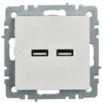 Розетка BRITE USB A+A 3.1А РЮ10-1-БрБ механизм бел. IEK BR-U21-D31-K01 — изображение 2