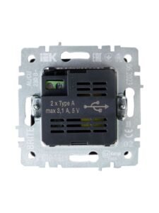 Розетка BRITE USB A+A 3.1А РЮ10-1-БрЧ механизм черн. IEK BR-U21-D31-K02 — изображение 8
