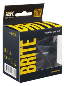 Розетка BRITE USB A+A 3.1А РЮ10-1-БрЧ механизм черн. IEK BR-U21-D31-K02 — изображение 6