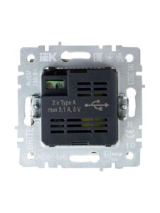 Розетка BRITE USB A+A 3.1А РЮ10-1-БрКр механизм беж. IEK BR-U21-D31-K10 — изображение 8