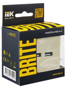 Розетка BRITE USB A+A 3.1А РЮ10-1-БрКр механизм беж. IEK BR-U21-D31-K10 — изображение 6
