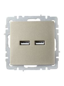 Розетка BRITE USB A+A 3.1А РЮ10-1-БрШ механизм шампань IEK BR-U21-D31-K37 — изображение 7