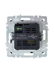 Розетка BRITE USB A+A 3.1А РЮ10-1-БрШ механизм шампань IEK BR-U21-D31-K37 — изображение 8