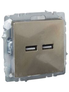 Розетка BRITE USB A+A 3.1А РЮ10-1-БрШ механизм шампань IEK BR-U21-D31-K37 — изображение 5