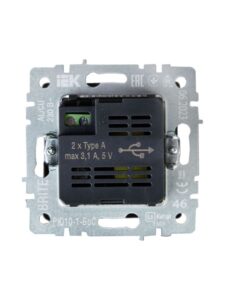 Розетка BRITE USB A+A 3.1А РЮ10-1-БрС механизм сталь IEK BR-U21-D31-K46 — изображение 8