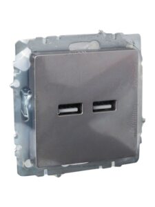 Розетка BRITE USB A+A 3.1А РЮ10-1-БрС механизм сталь IEK BR-U21-D31-K46 — изображение 5