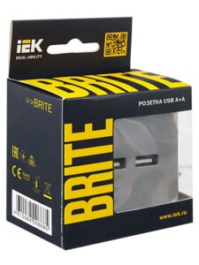 Розетка BRITE USB A+A 3.1А РЮ10-1-БрС механизм сталь IEK BR-U21-D31-K46 — изображение 6