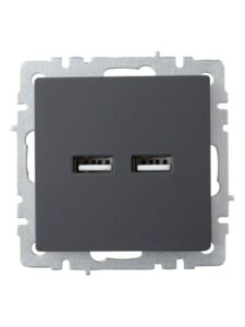 Розетка BRITE USB A+A 3.1А РЮ10-1-БрГ механизм графит IEK BR-U21-D31-K53 — изображение 7