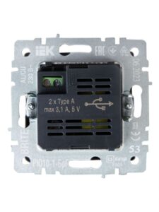 Розетка BRITE USB A+A 3.1А РЮ10-1-БрГ механизм графит IEK BR-U21-D31-K53 — изображение 8