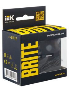Розетка BRITE USB A+A 3.1А РЮ10-1-БрГ механизм графит IEK BR-U21-D31-K53 — изображение 6