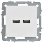 Розетка BRITE РЮ10-1-БрАБ USB A+A 3.1А механизм арктич. бел. IEK BR-U21-D31-K91 — изображение 4