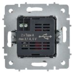 Розетка BRITE РЮ10-1-БрАБ USB A+A 3.1А механизм арктич. бел. IEK BR-U21-D31-K91 — изображение 5