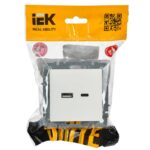 Розетка BRITE USB A+C 18Вт РЮ11-1-БрБ механизм бел. IEK BR-U22-018-K01 — изображение 6