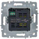 Розетка BRITE USB A+C 18Вт РЮ11-1-БрБ механизм бел. IEK BR-U22-018-K01 — изображение 7