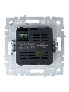 Розетка BRITE USB A+C 18Вт РЮ11-1-БрКр механизм беж. IEK BR-U22-018-K10 — изображение 4