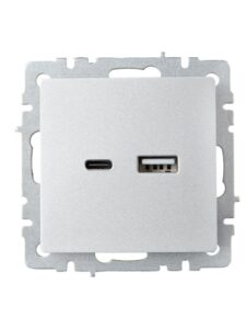 Розетка BRITE USB A+C 18Вт РЮ11-1-БрА механизм алюм. IEK BR-U22-018-K47 — изображение 7
