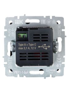 Розетка BRITE USB A+C 18Вт РЮ11-1-БрА механизм алюм. IEK BR-U22-018-K47 — изображение 8