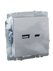 Розетка BRITE USB A+C 18Вт РЮ11-1-БрА механизм алюм. IEK BR-U22-018-K47 — изображение 5