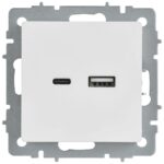 Розетка BRITE РЮ11-1-БрАБ 18Вт USB A+C механизм арктич. бел. IEK BR-U22-018-K91 — изображение 5