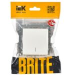 Выключатель 1-кл. СП BRITE ВС10-1-1-БрБ 10А с индик. механизм бел. IEK BR-V10-1-10-K01 — изображение 6