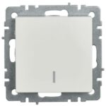 Выключатель 1-кл. СП BRITE ВС10-1-1-БрБ 10А с индик. механизм бел. IEK BR-V10-1-10-K01 — изображение 2
