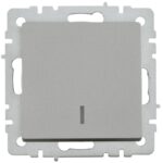 Выключатель 1-кл. СП BRITE ВС10-1-1-БрС 10А с индик. механизм сталь IEK BR-V10-1-10-K46 — изображение 4