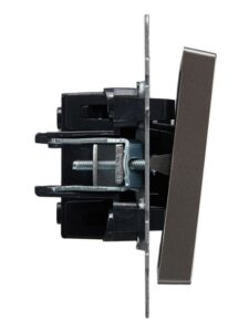 Выключатель проходной 1-кл. СП BRITE ВС10-1-6-БрС 10А механизм сталь IEK BR-V12-0-10-K46 — изображение 2