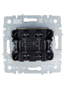 Выключатель перекрестный 1-кл. СП BRITE 10А ВС10-1-3-БрКр механизм беж. IEK BR-V13-0-10-K10 — изображение 3