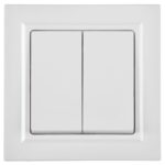Выключатель 2-кл. СП BRITE ВСР10-2-0-БрБ 10А в сборе бел. IEK BR-V20-0-10-K01-F — изображение 2