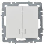 Выключатель 2-кл. СП BRITE ВС10-2-1-БрБ 10А с индик. механизм бел. IEK BR-V20-1-10-K01 — изображение 2