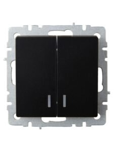Выключатель 2-кл. СП BRITE ВС10-2-1-БрЧ 10А с индик. механизм черн. IEK BR-V20-1-10-K02 — изображение 6