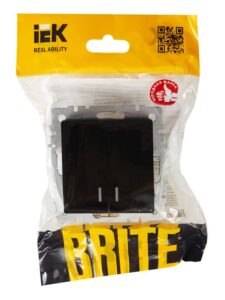 Выключатель 2-кл. СП BRITE ВС10-2-1-БрЧ 10А с индик. механизм черн. IEK BR-V20-1-10-K02 — изображение 5